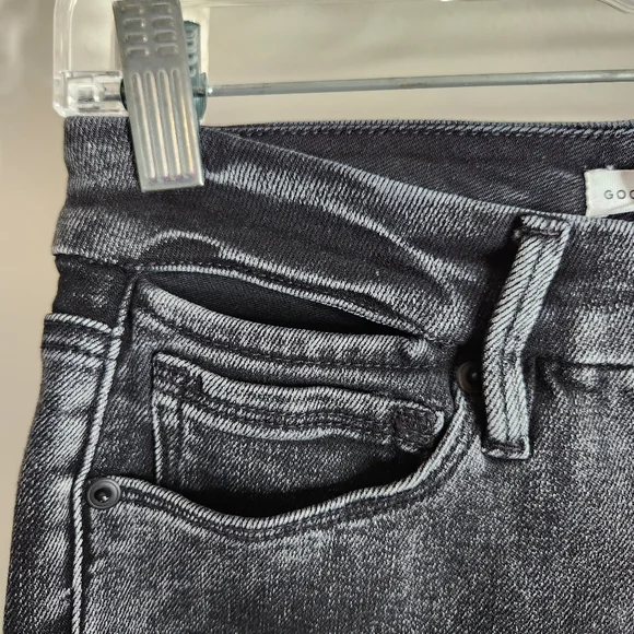 Good American Jeans womens 2/26 Black Good Waist Slit waistband skinny jeans - Picture 5 of 10